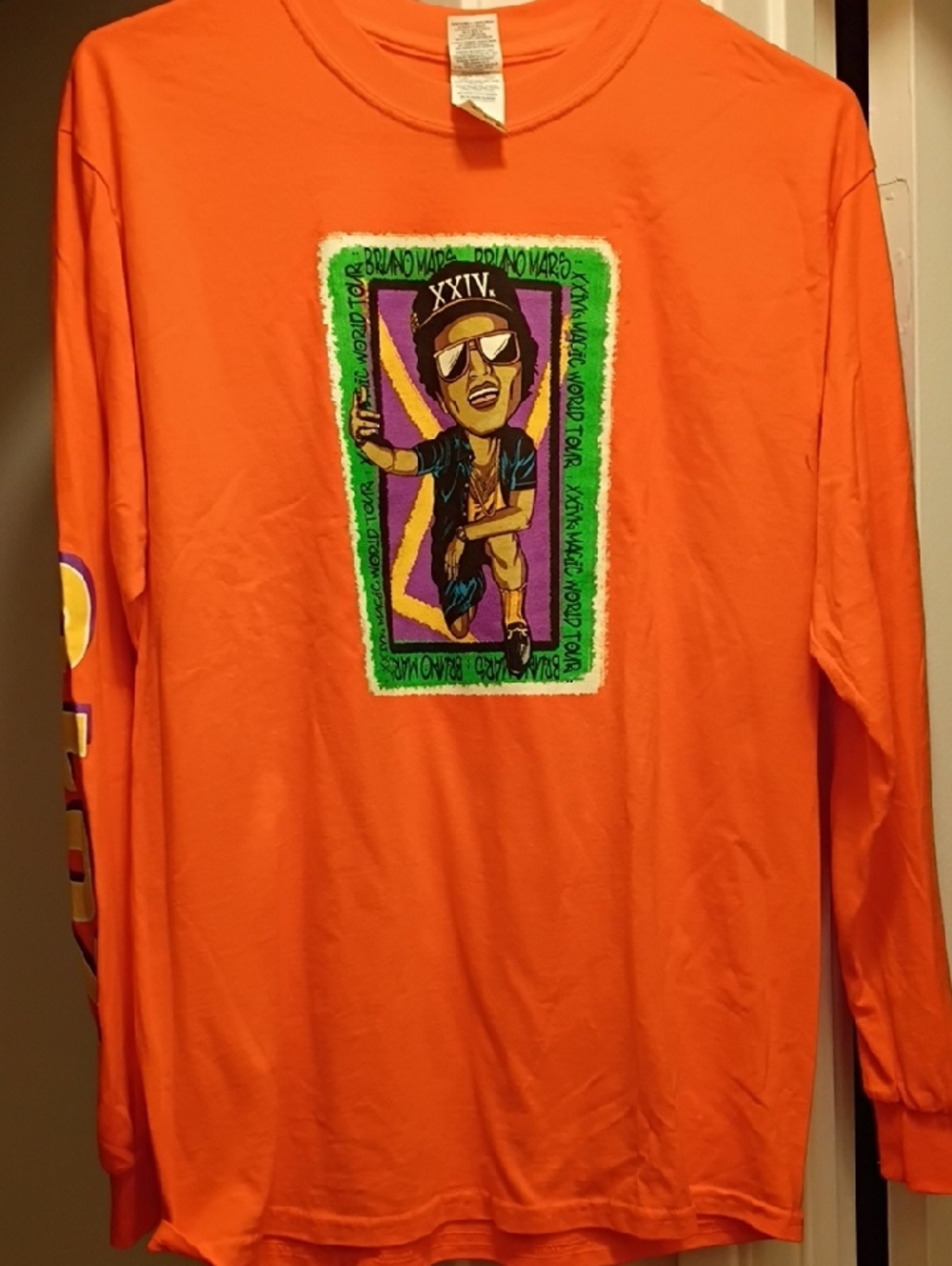 Bruno Mars Long Sleeve Tour Shirt 2018 With Sleeve hit Size M